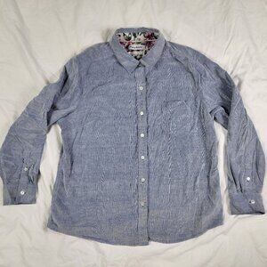 Tommy Bahama Mens Blue Large Long Sleeve Button Shirt Live The Island Life